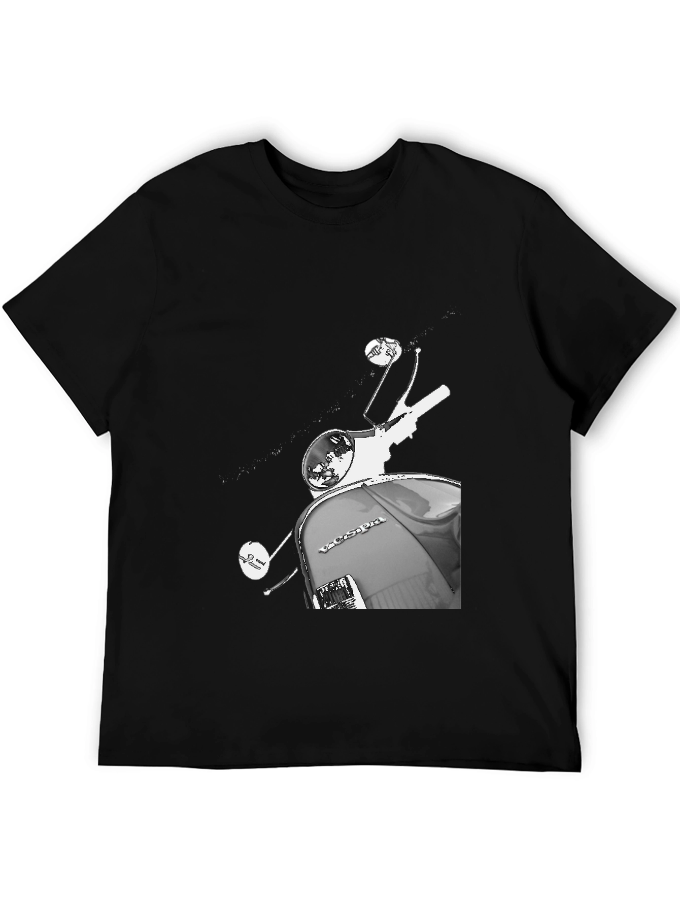 Vintage Vespa Scooter Graphic Tee - Classic Black