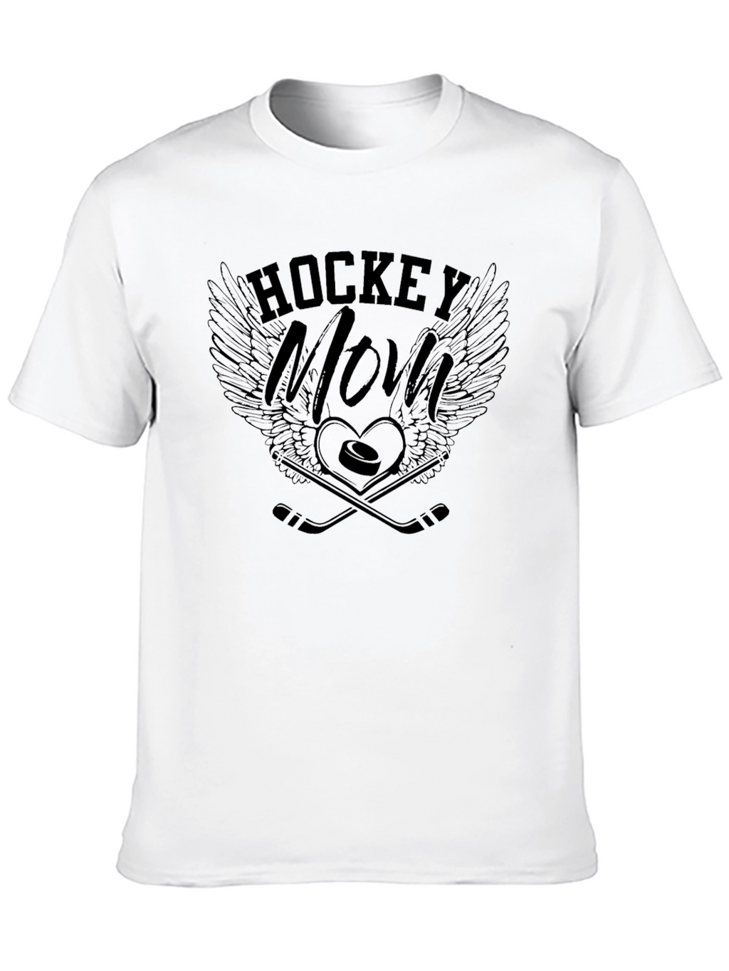 Hockey Mom T-Shirt - Wings & Sticks Design