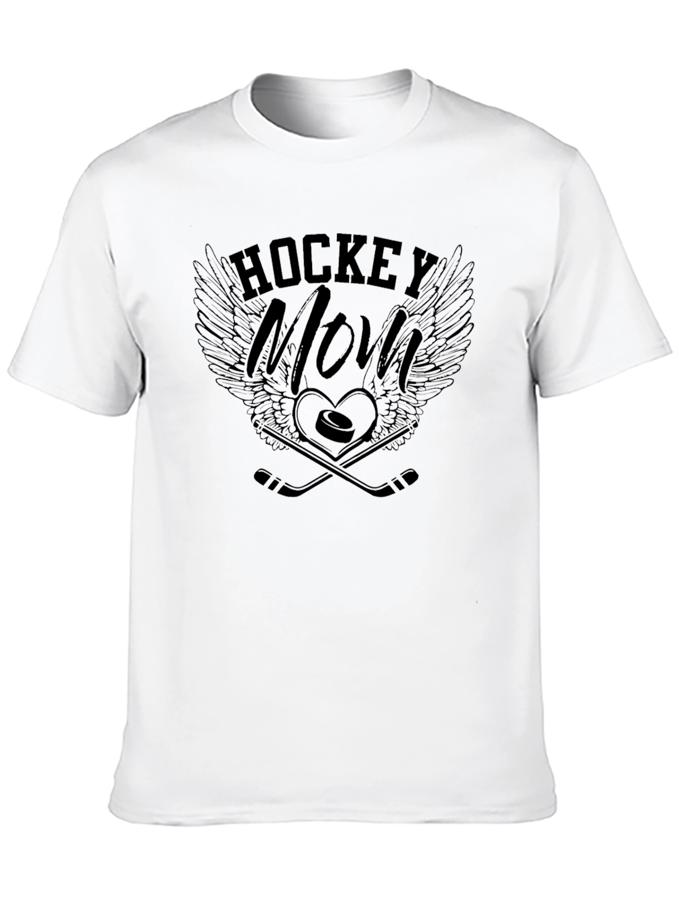 Hockey Mom T-Shirt - Wings & Sticks Design