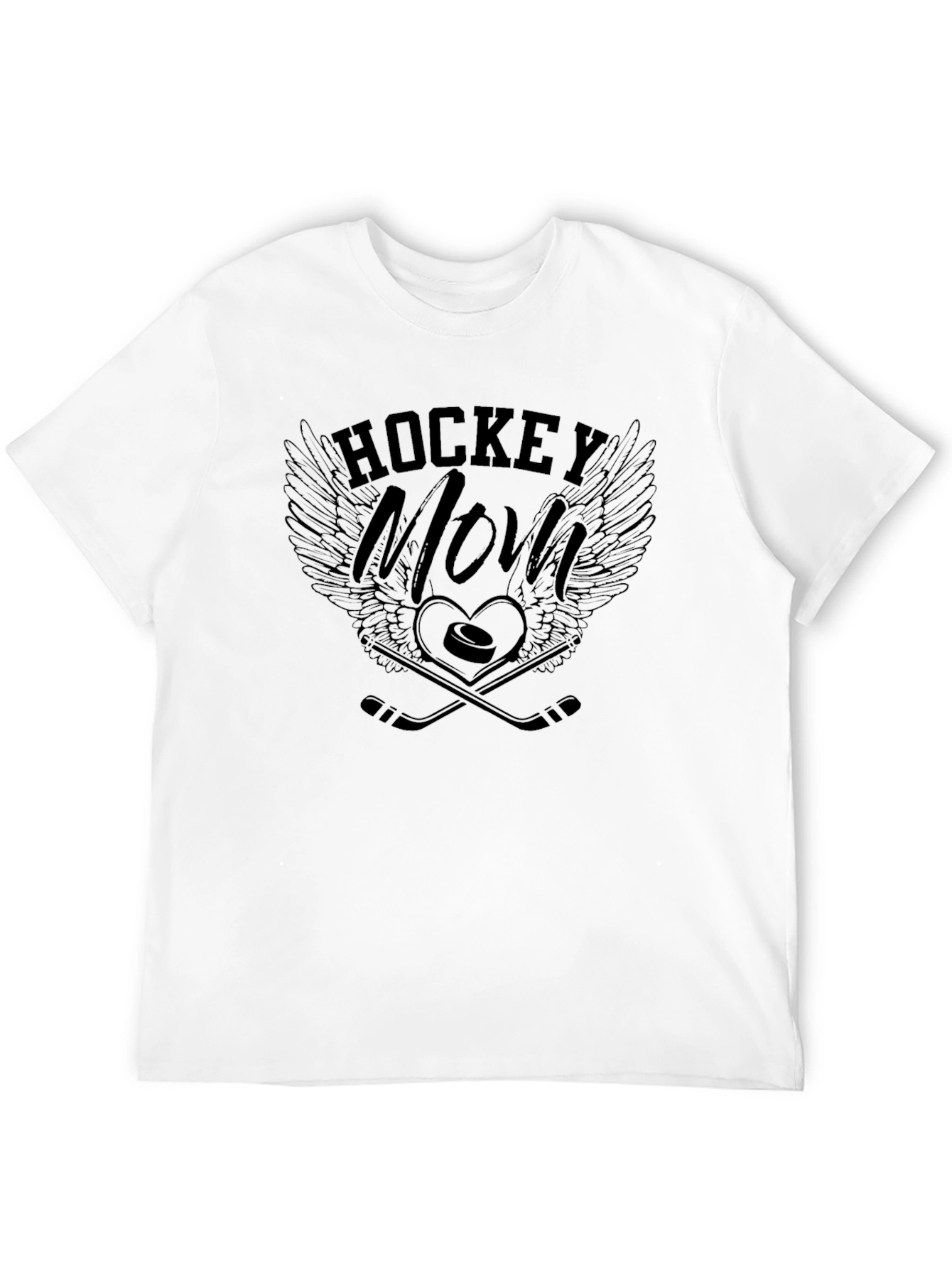 Hockey Mom T-Shirt - Wings & Sticks Design