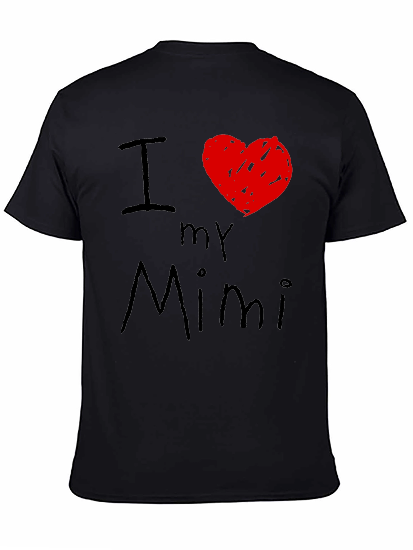 I Heart My Mimi T-Shirt - Black Crew Neck Tee