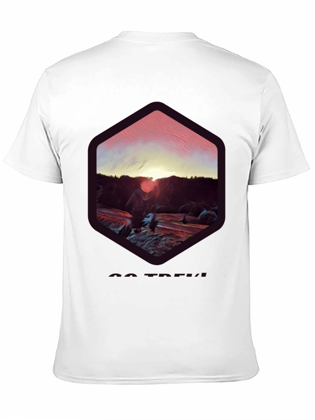 Sunset Mountain Graphic Tee - Soft Black Cotton Blend