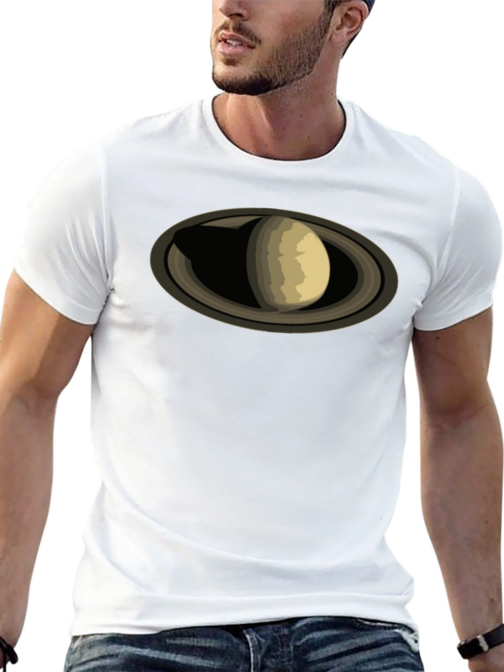 Saturn Graphic Black T-Shirt