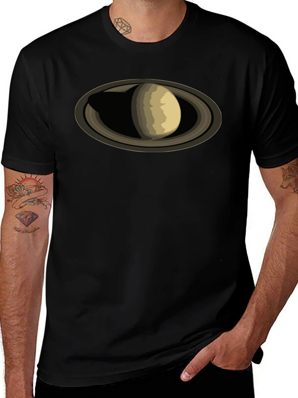 Saturn Graphic Black T-Shirt