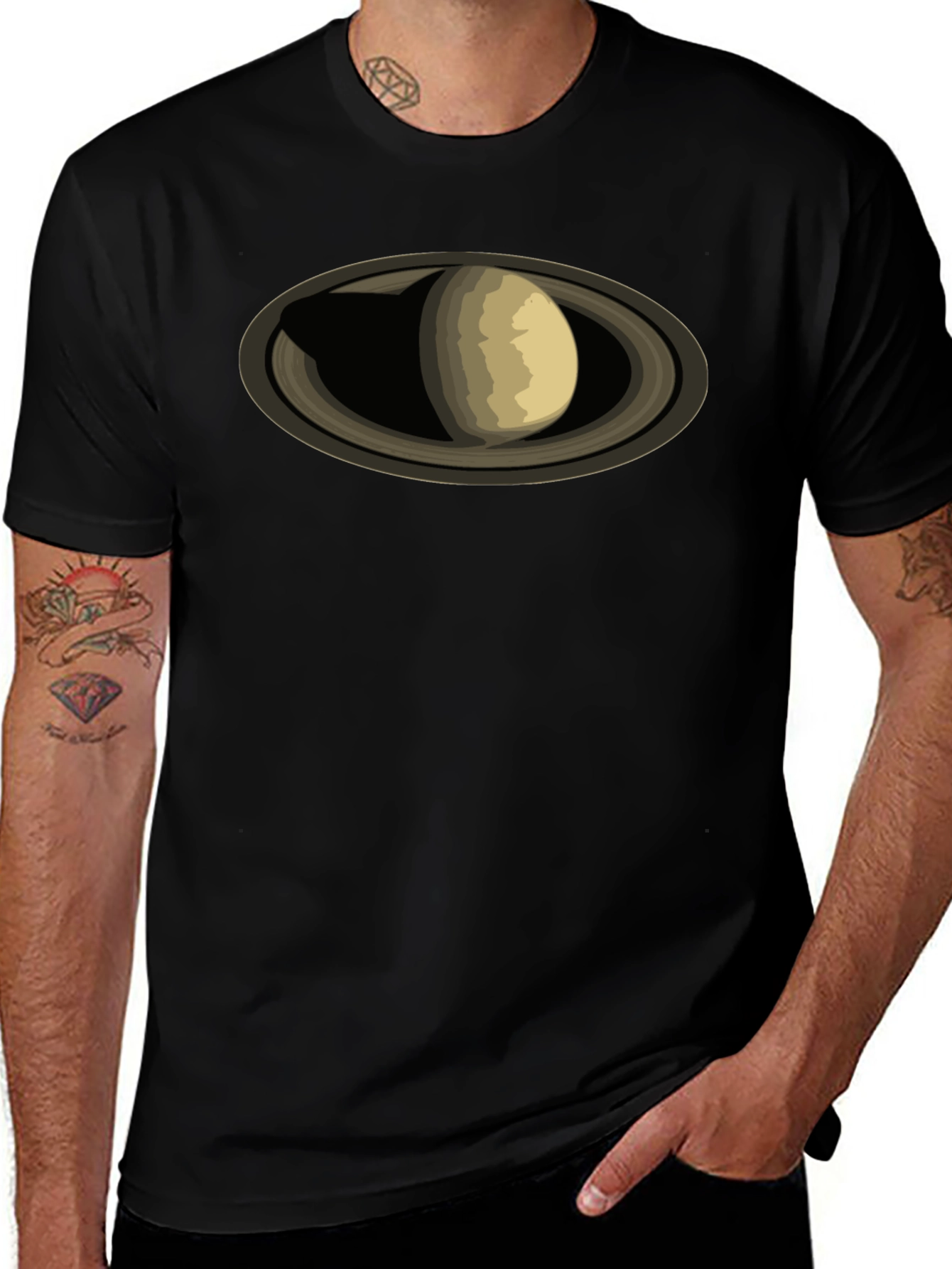Saturn Graphic Black T-Shirt