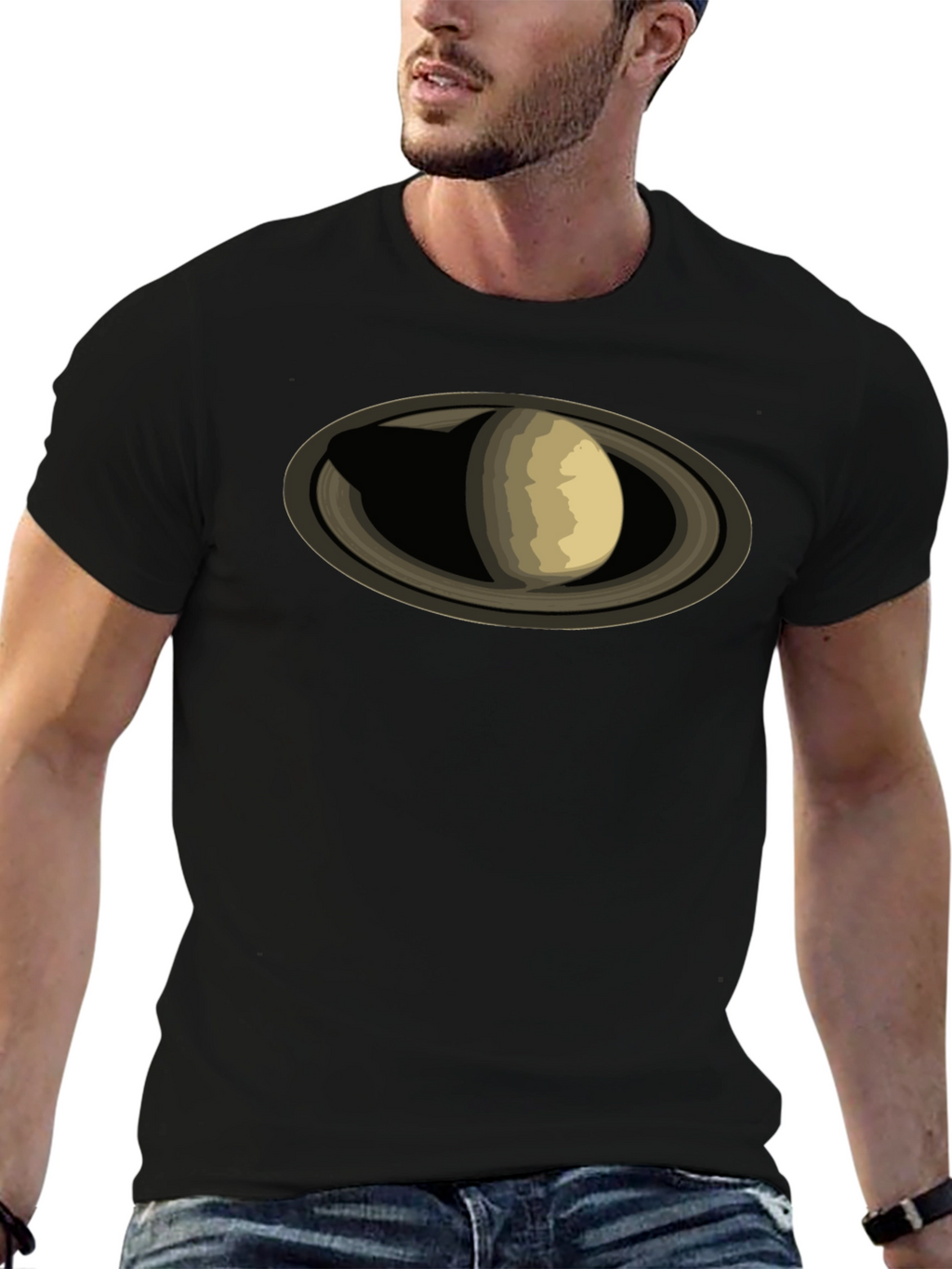 Saturn Graphic Black T-Shirt