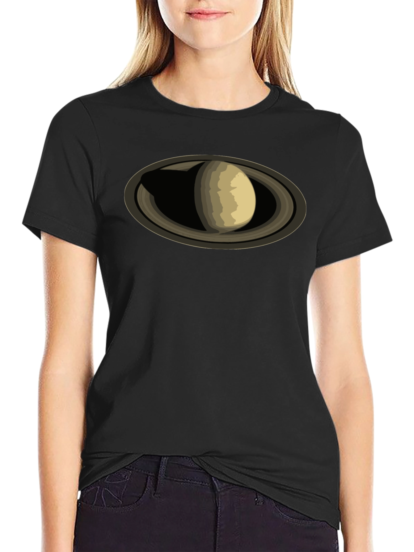 Saturn Graphic Black T-Shirt