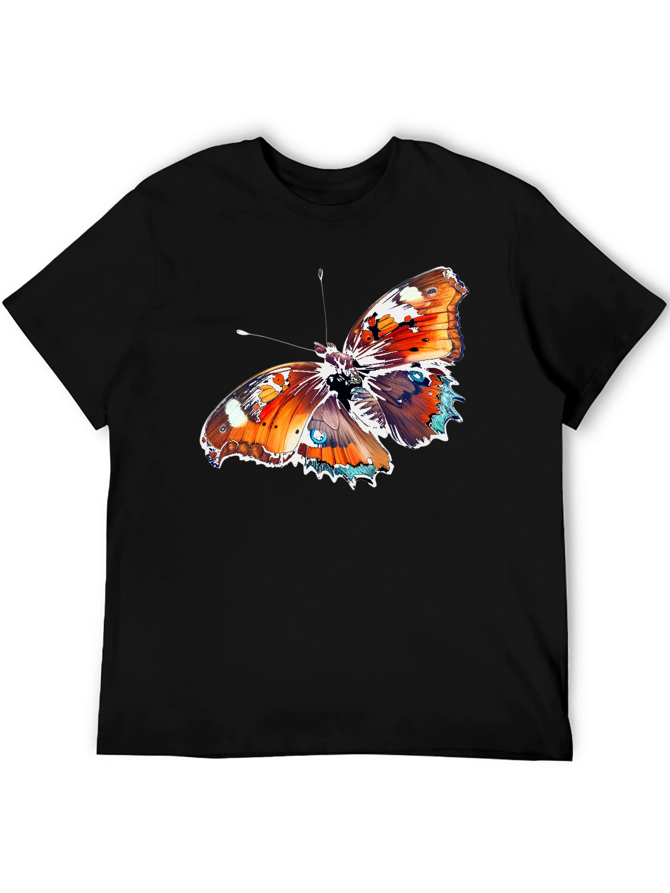 Butterfly Graphic Tee - Bold Black Cotton T-Shirt