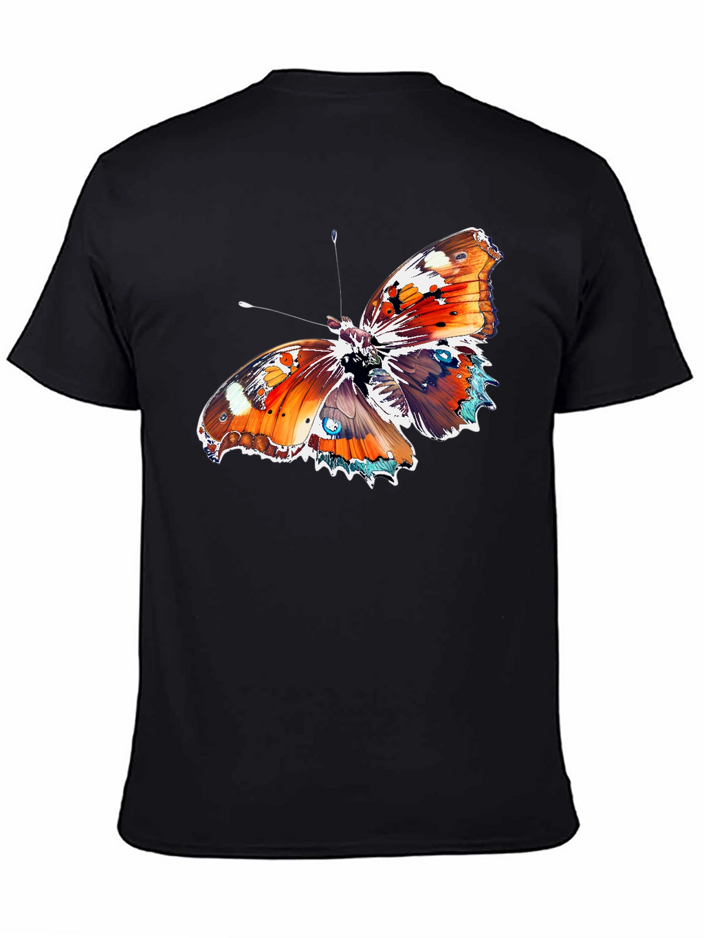 Butterfly Graphic Tee - Bold Black Cotton T-Shirt