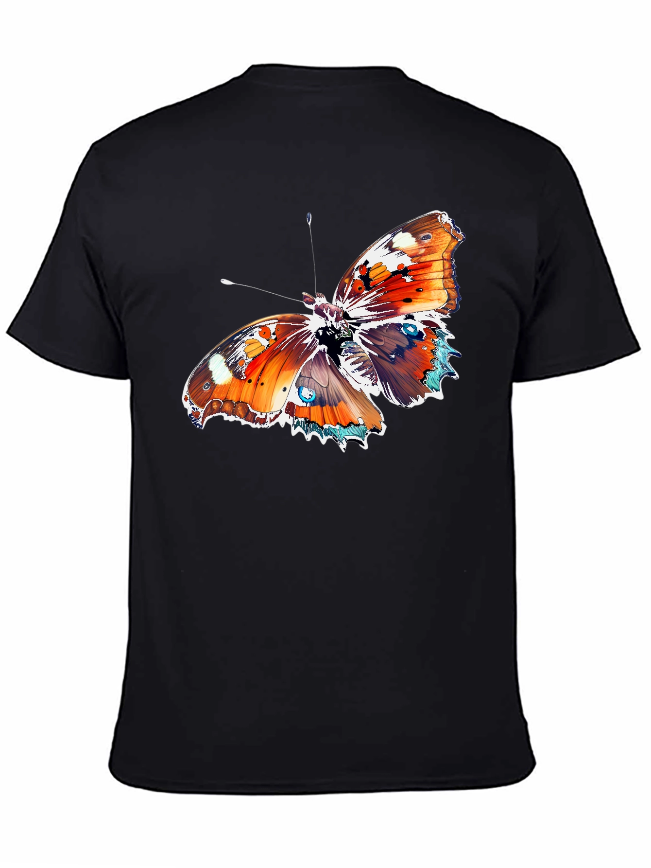 Butterfly Graphic Tee - Bold Black Cotton T-Shirt