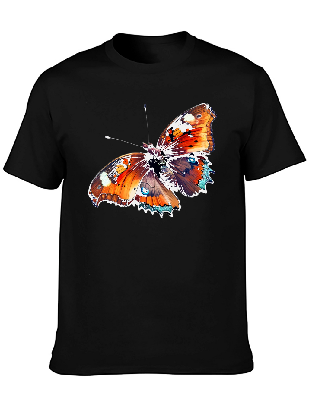 Butterfly Graphic Tee - Bold Black Cotton T-Shirt