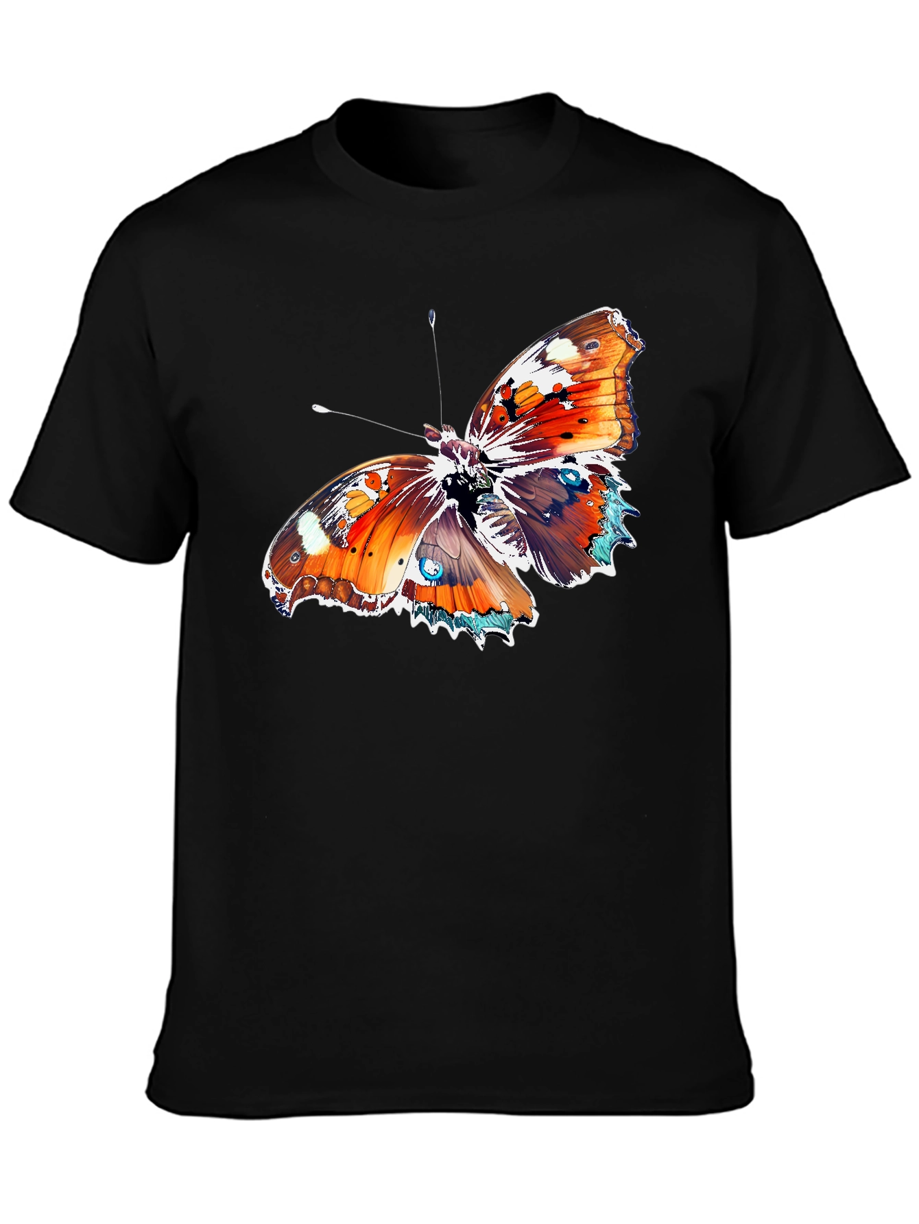 Butterfly Graphic Tee - Bold Black Cotton T-Shirt
