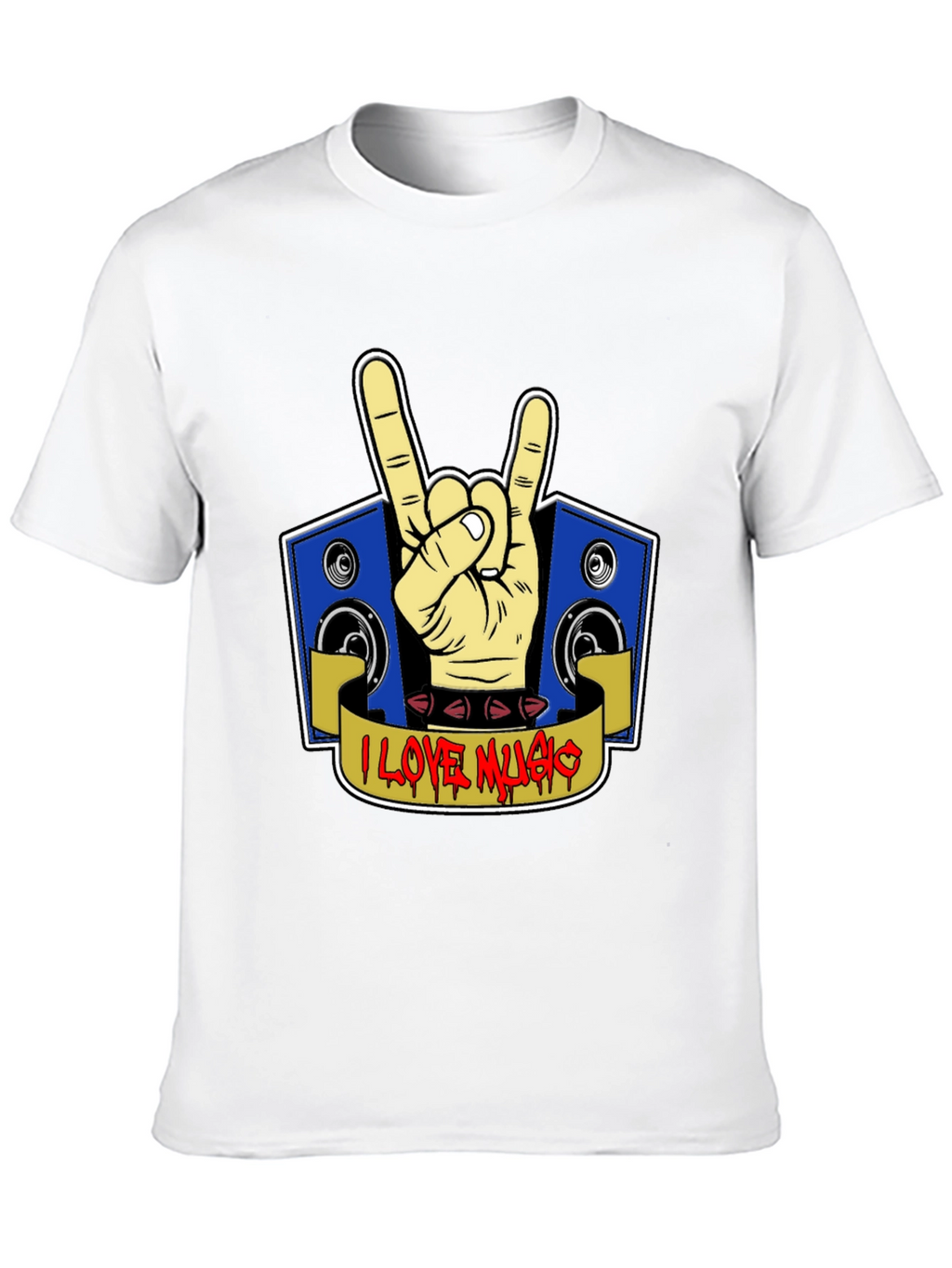 I Love Music Rock Hand T-Shirt