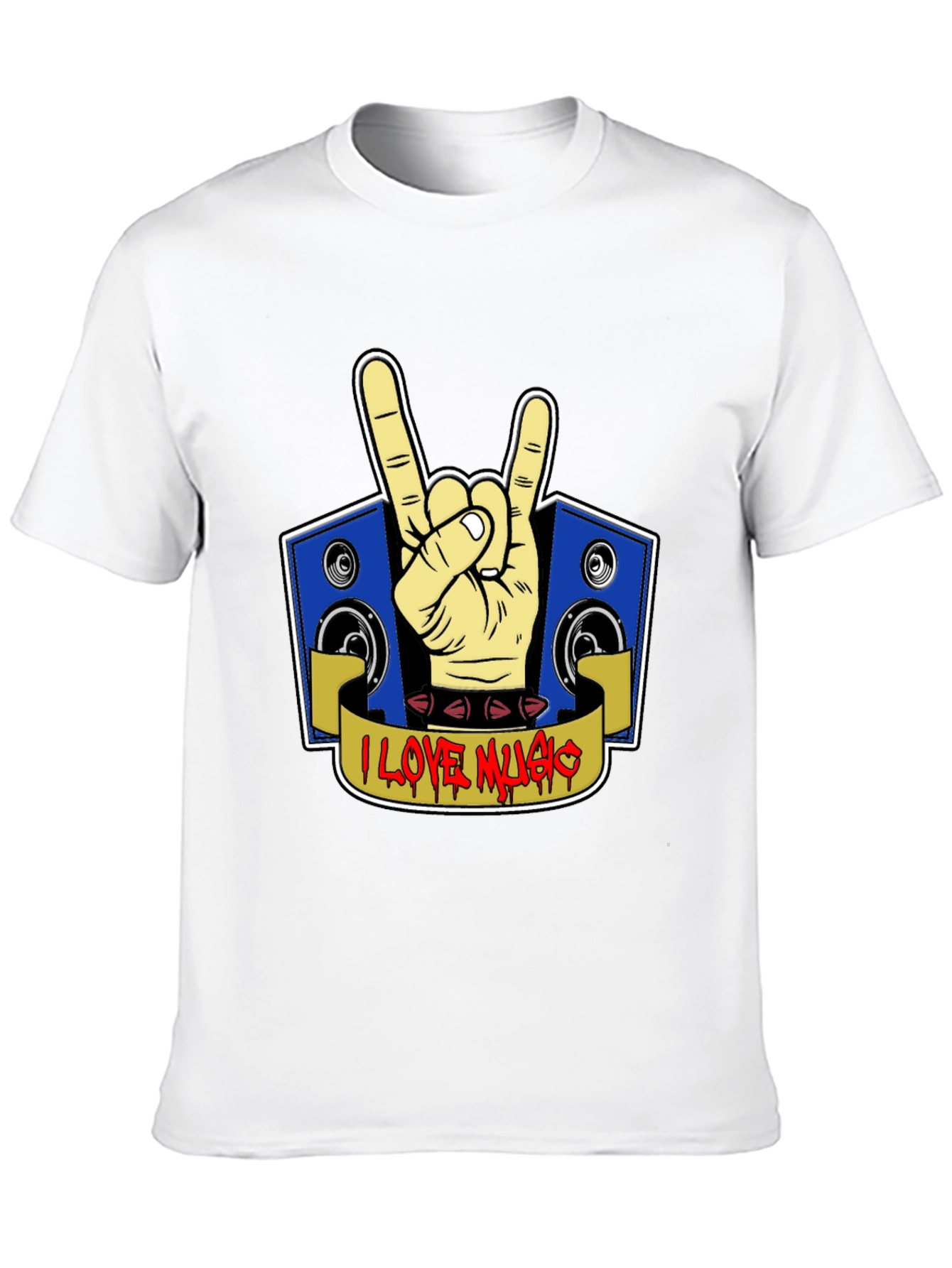 I Love Music Rock Hand T-Shirt