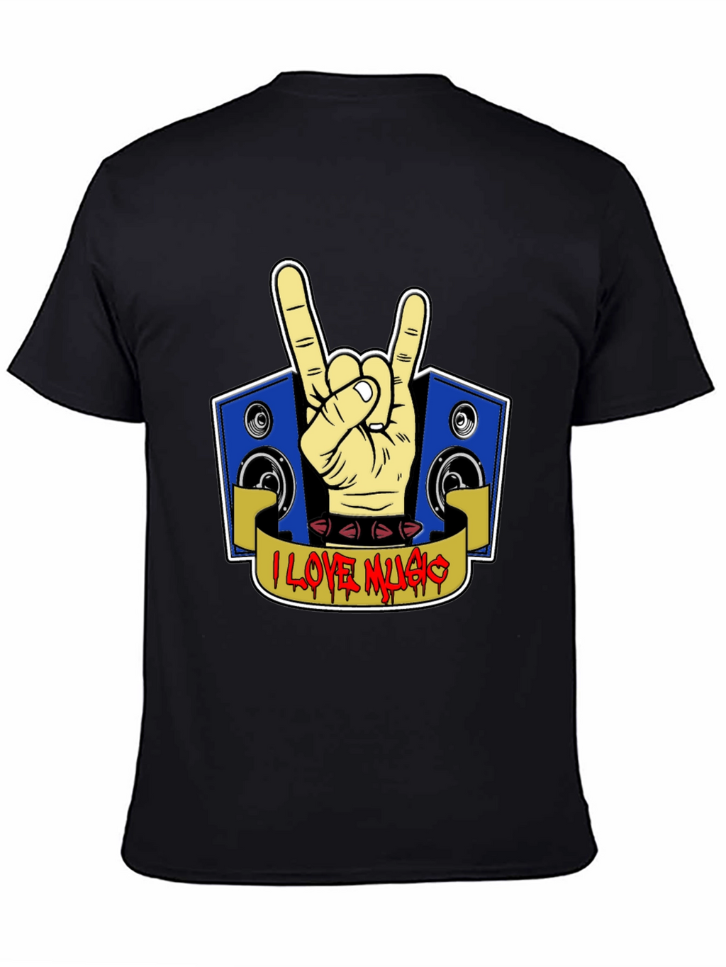 I Love Music Rock Hand T-Shirt