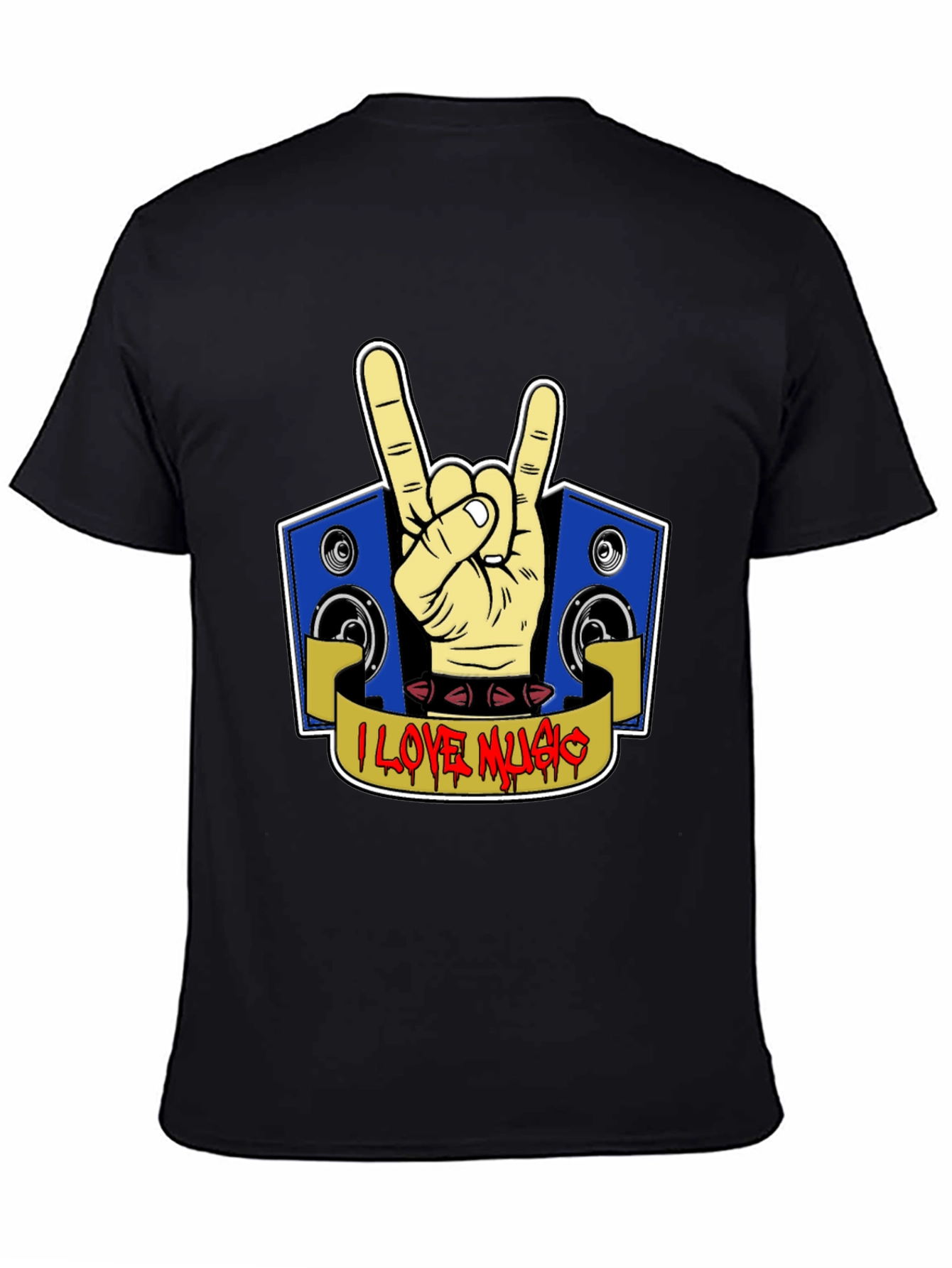 I Love Music Rock Hand T-Shirt