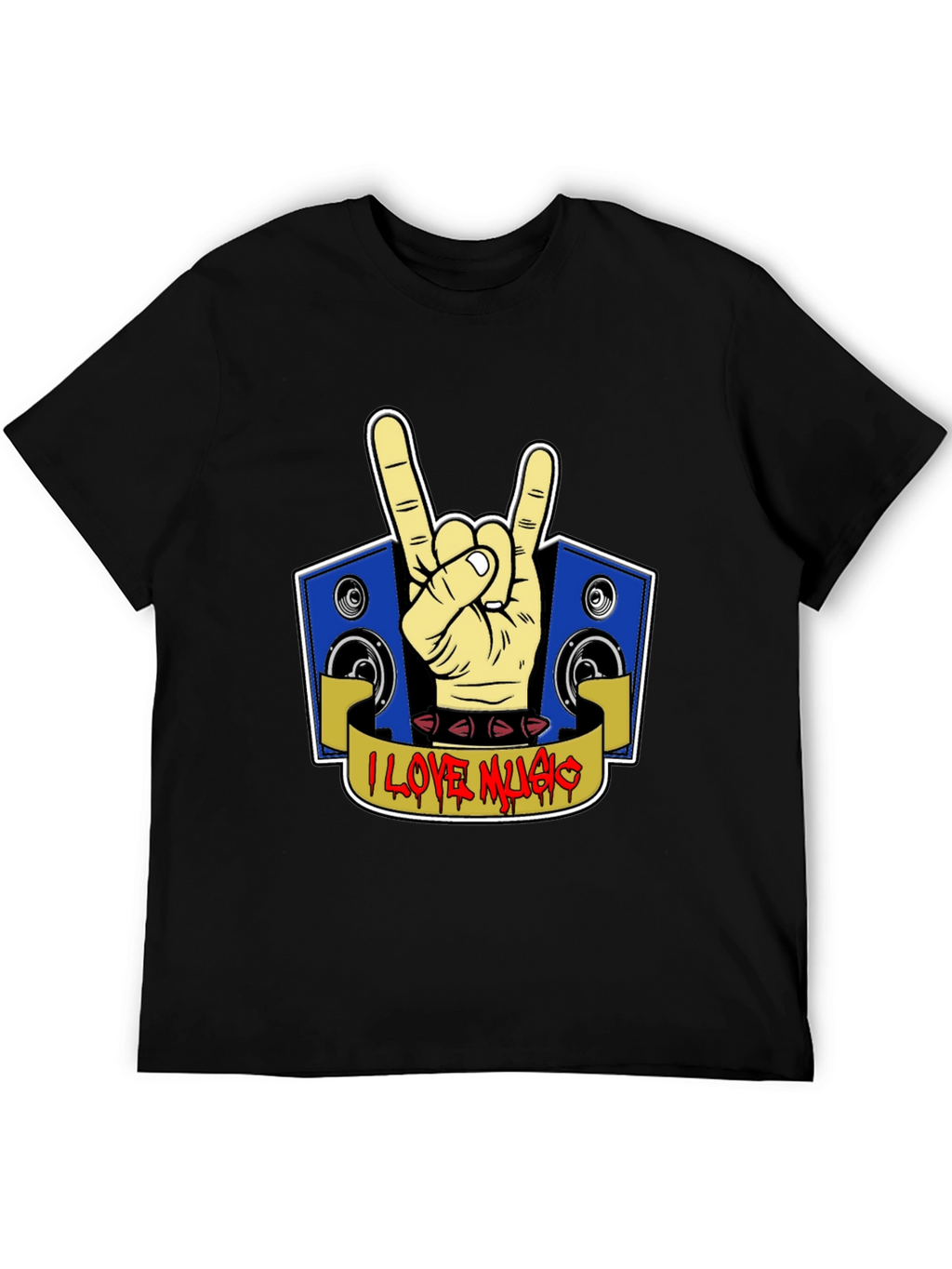 I Love Music Rock Hand T-Shirt