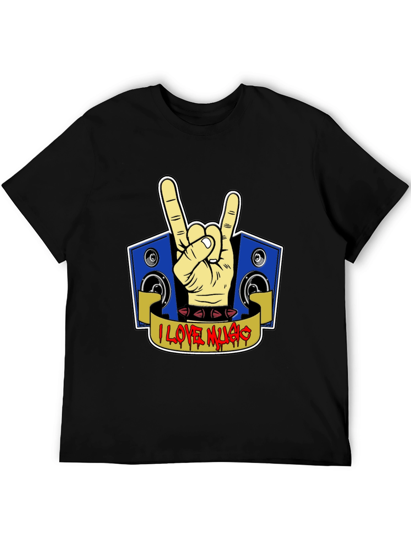 I Love Music Rock Hand T-Shirt