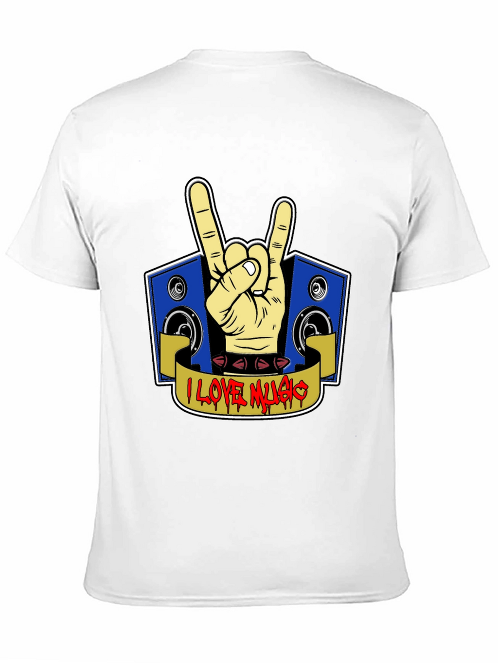 I Love Music Rock Hand T-Shirt