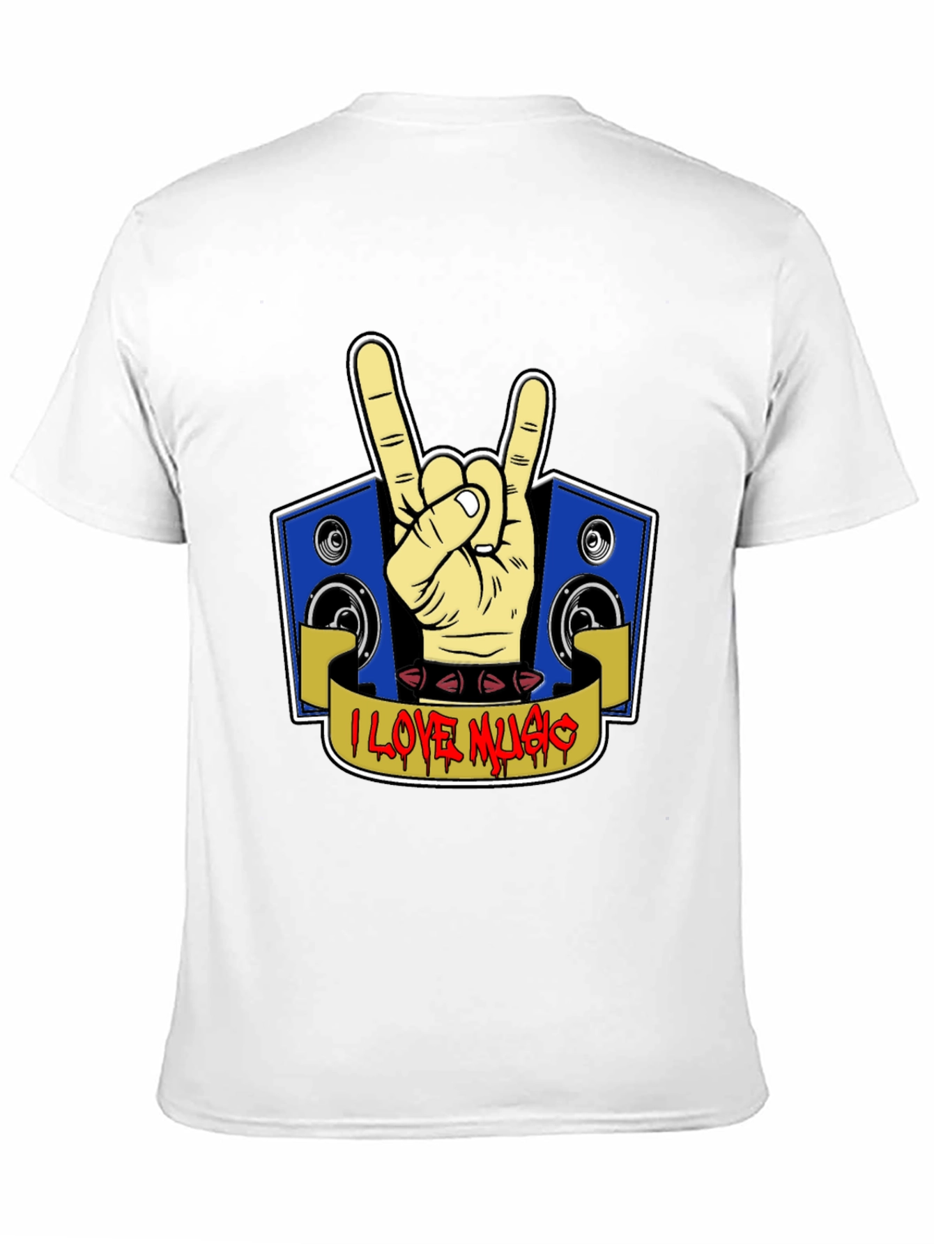 I Love Music Rock Hand T-Shirt