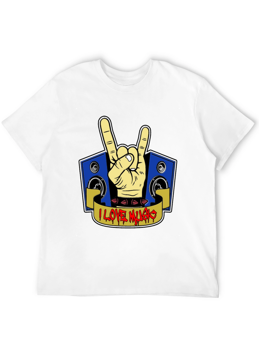 I Love Music Rock Hand T-Shirt