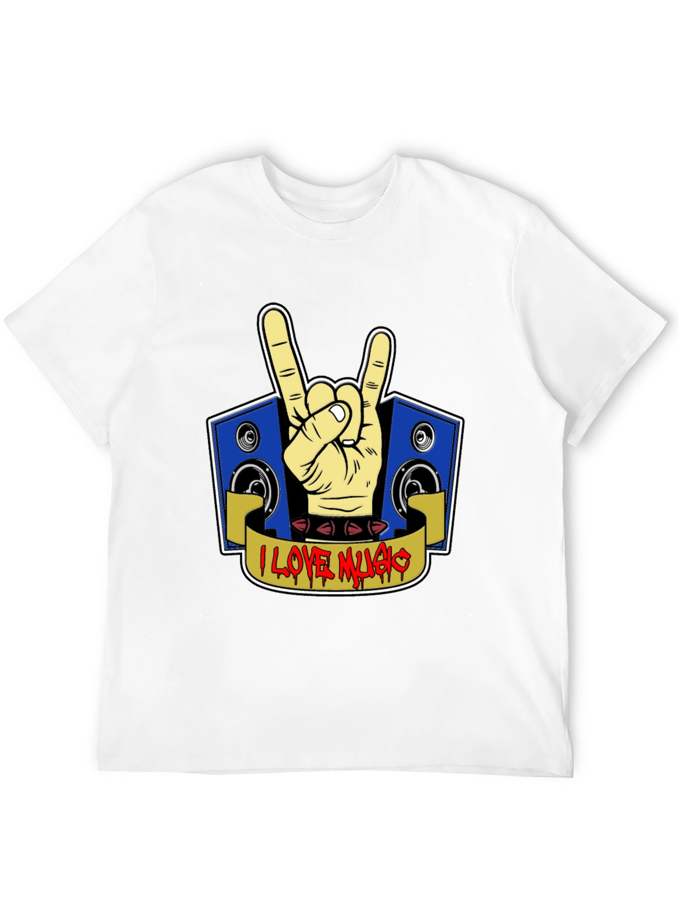 I Love Music Rock Hand T-Shirt