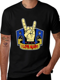 I Love Music Rock Hand T-Shirt