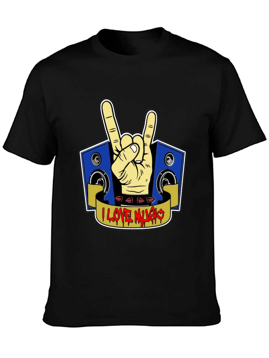 I Love Music Rock Hand T-Shirt