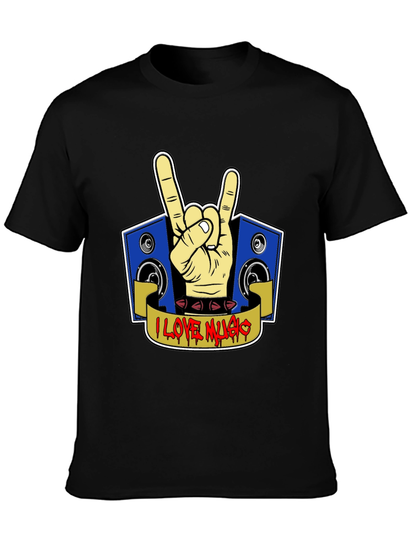 I Love Music Rock Hand T-Shirt