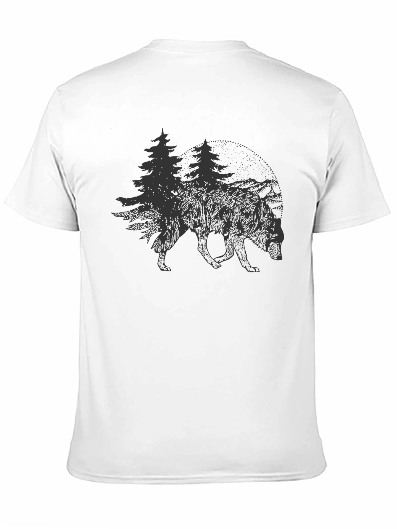 Nature Wolf Graphic Tee - Soft Black Shirt
