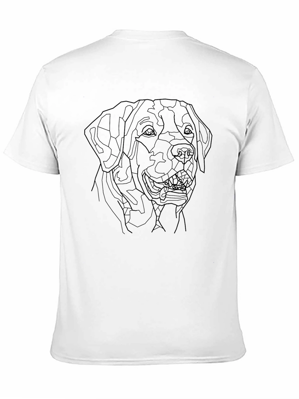Geometric Dog Line Art Black T-Shirt