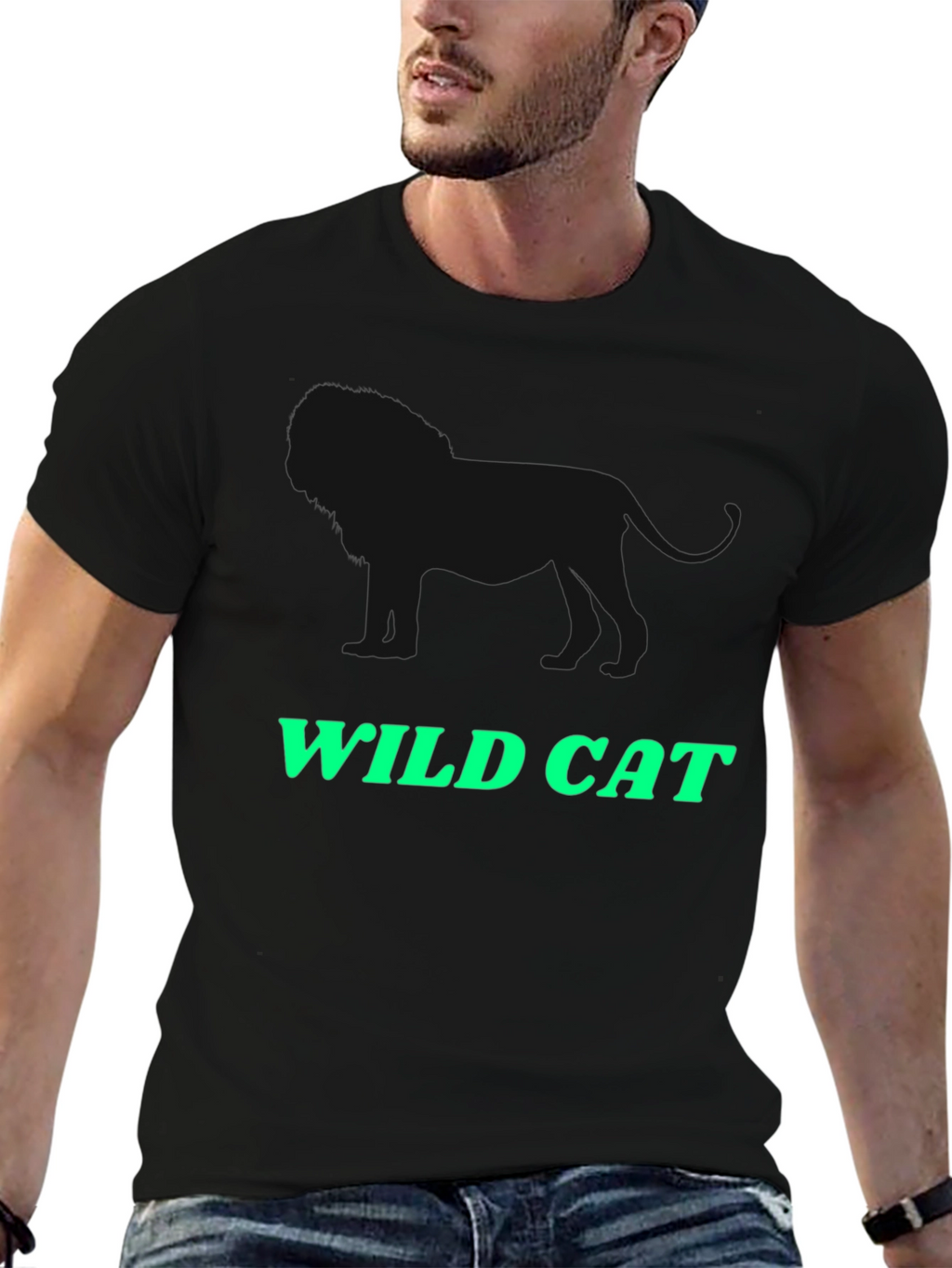 Wild Cat Graphic Tee - Black
