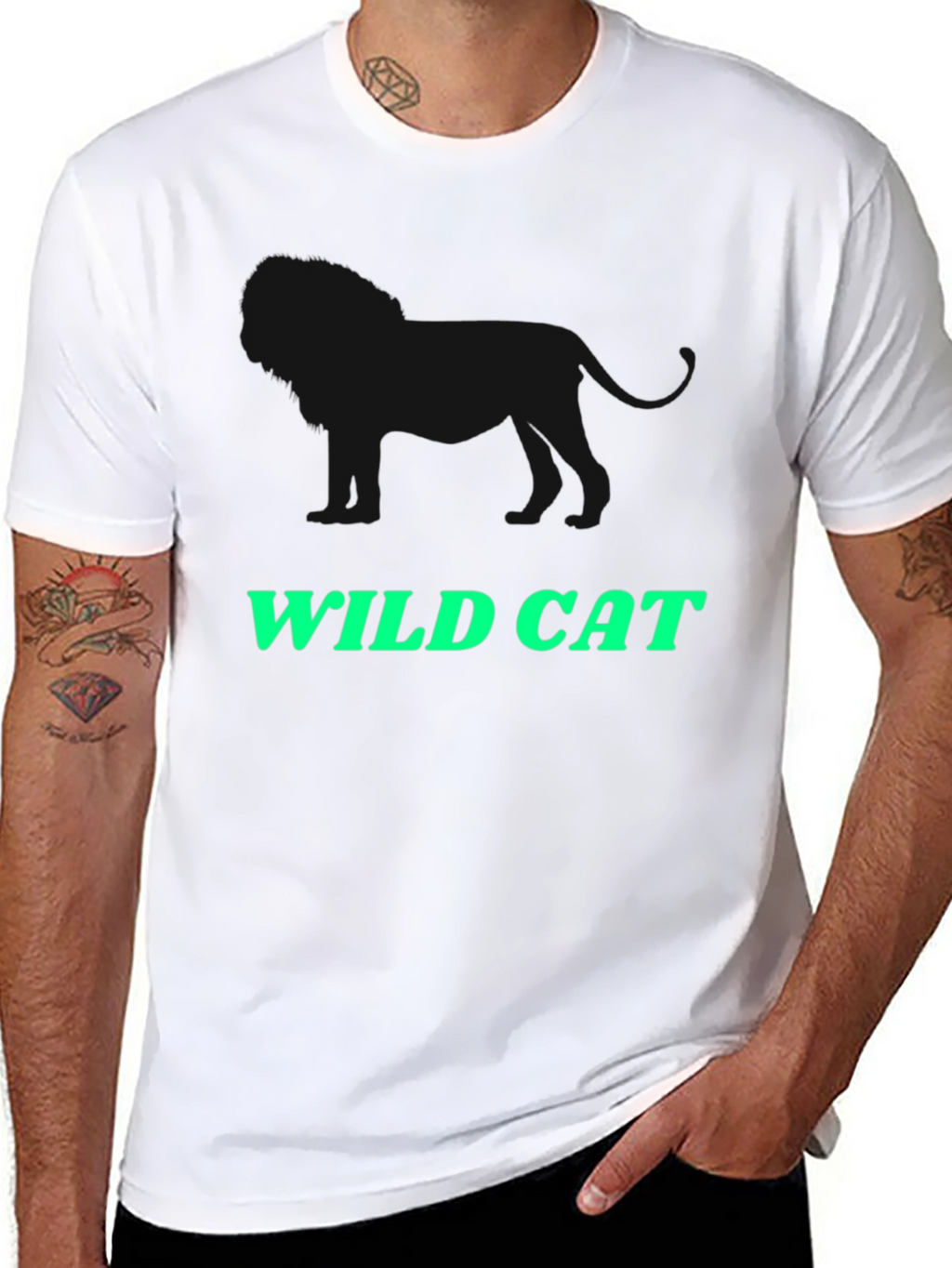 Wild Cat Graphic Tee - Black