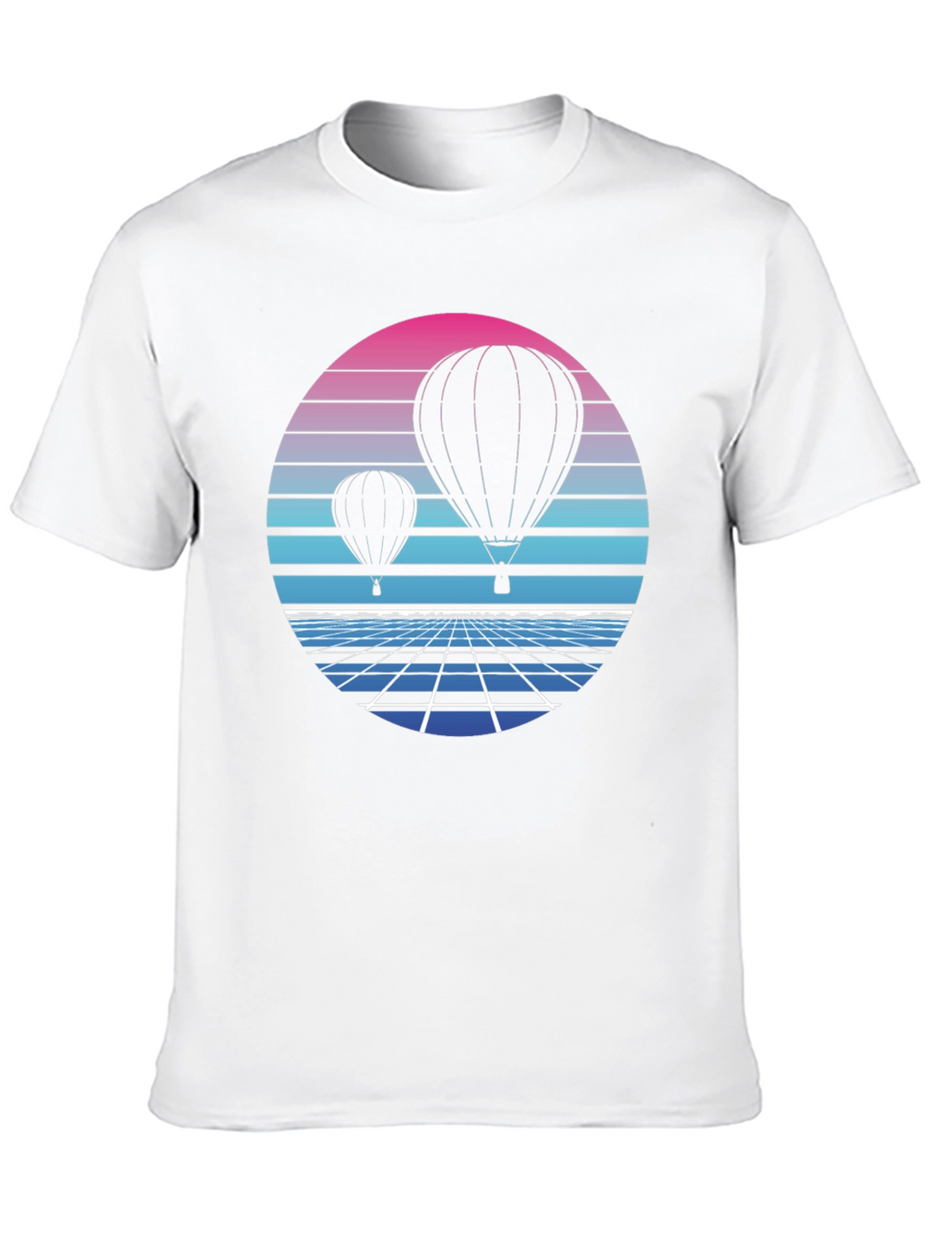 Retro Hot Air Balloon Graphic Tee - Black