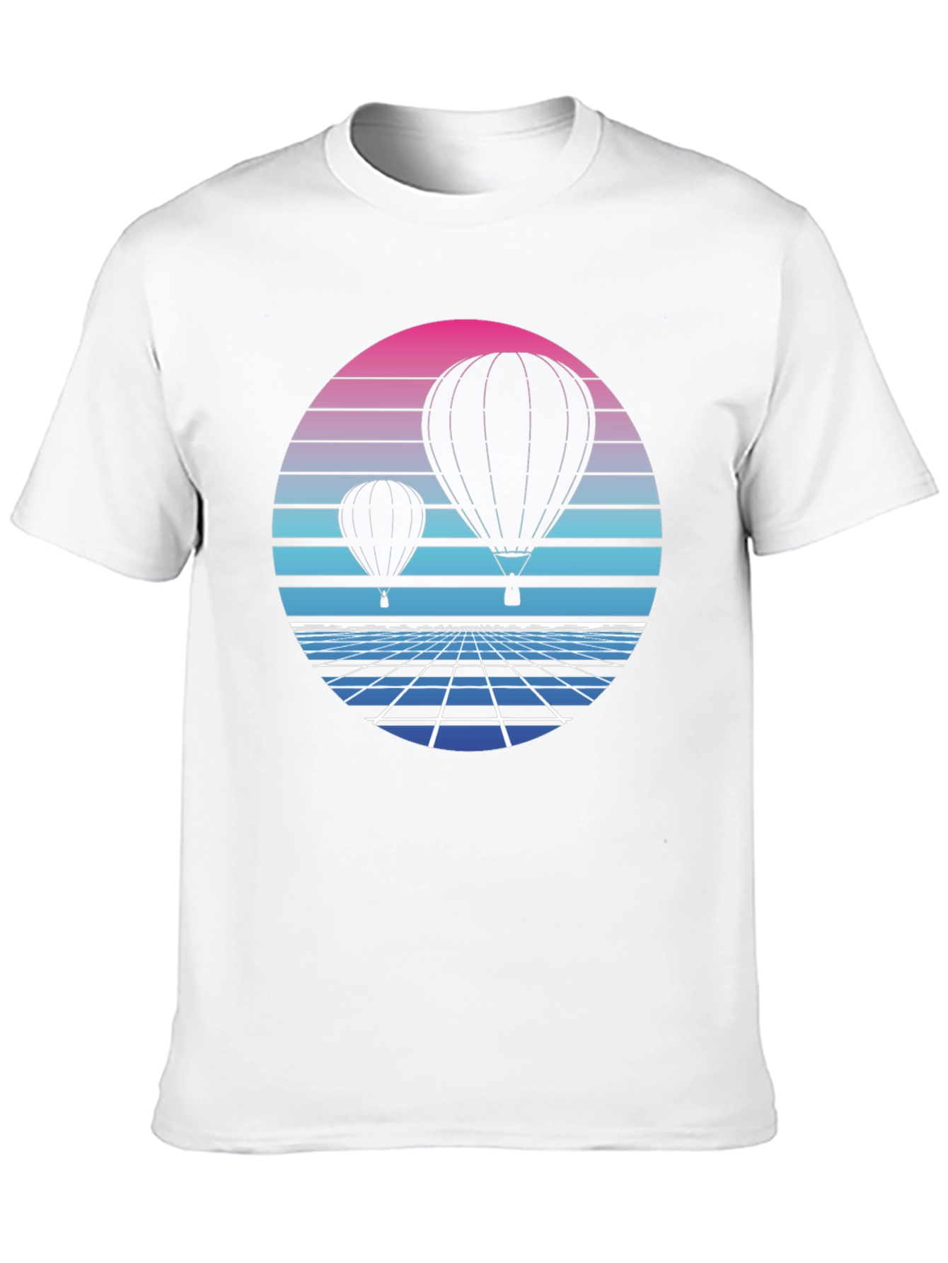 Retro Hot Air Balloon Graphic Tee - Black