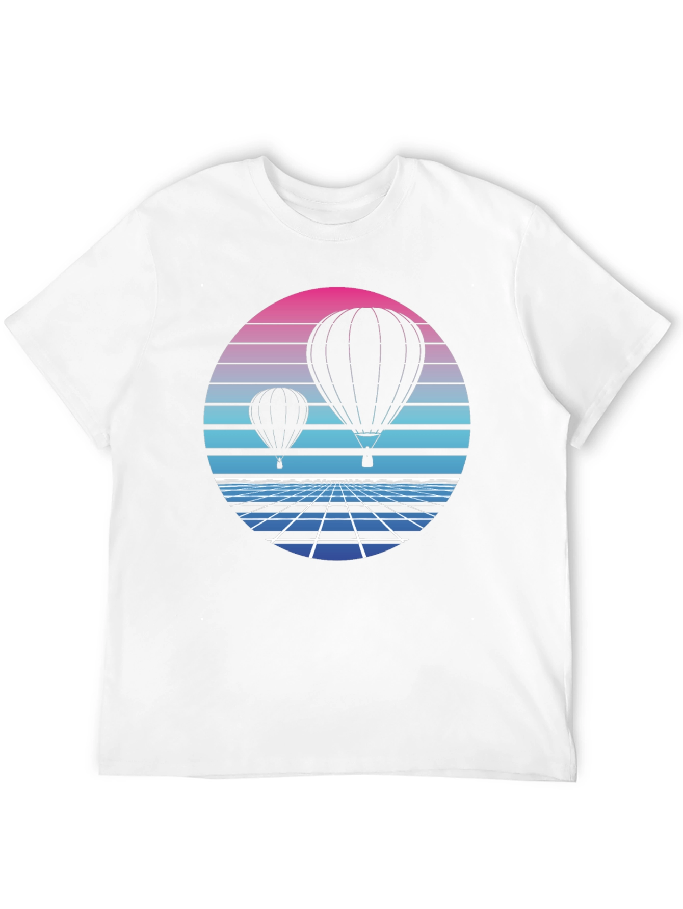 Retro Hot Air Balloon Graphic Tee - Black