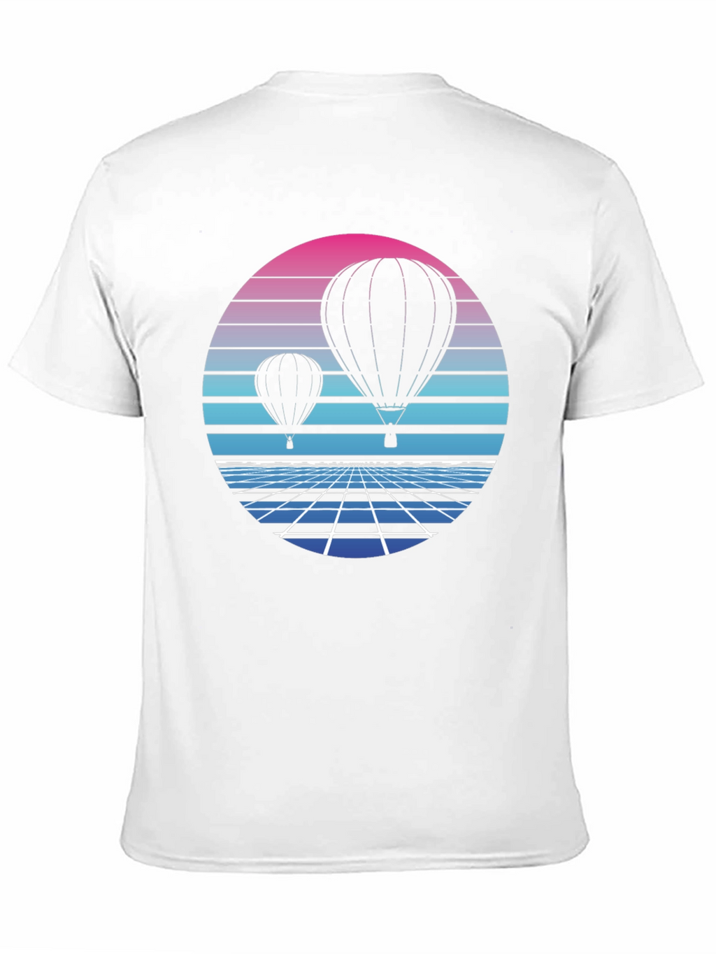 Retro Hot Air Balloon Graphic Tee - Black