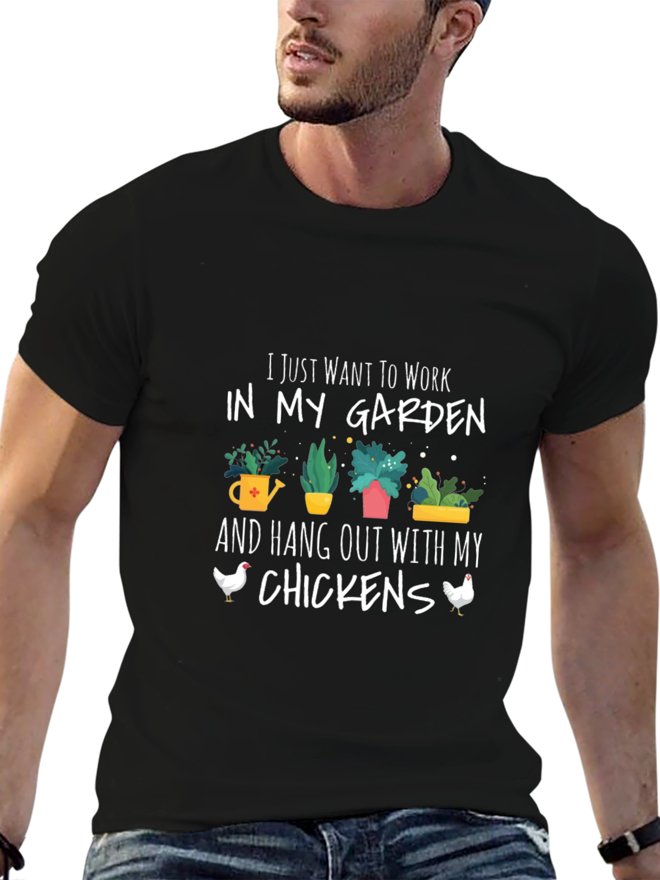 Garden and Chickens Graphic T-Shirt