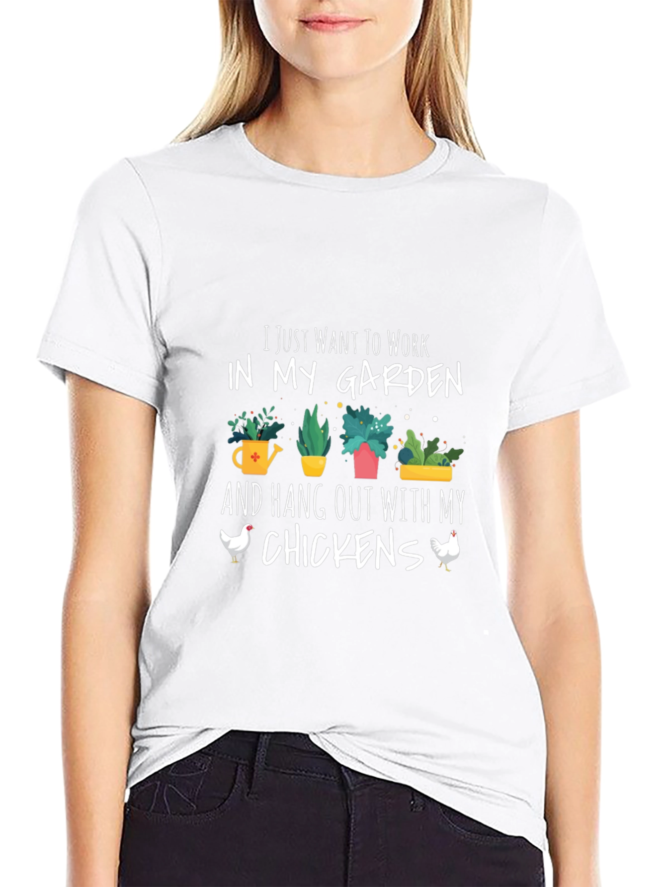 Garden and Chickens Graphic T-Shirt