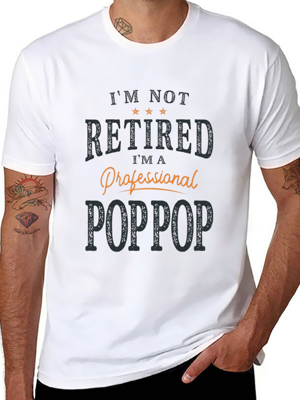 Professional Poppop T-Shirt -  Mens Black Novelty Tee