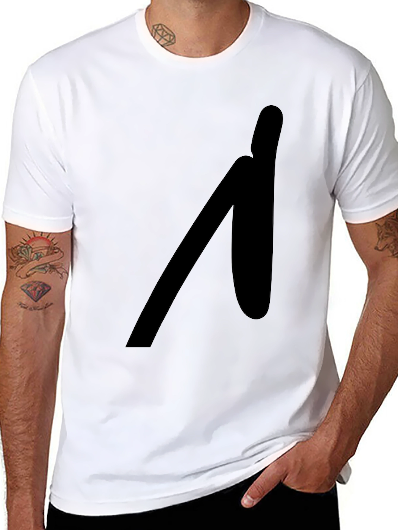 Black T-Shirt with Abstract Graphic