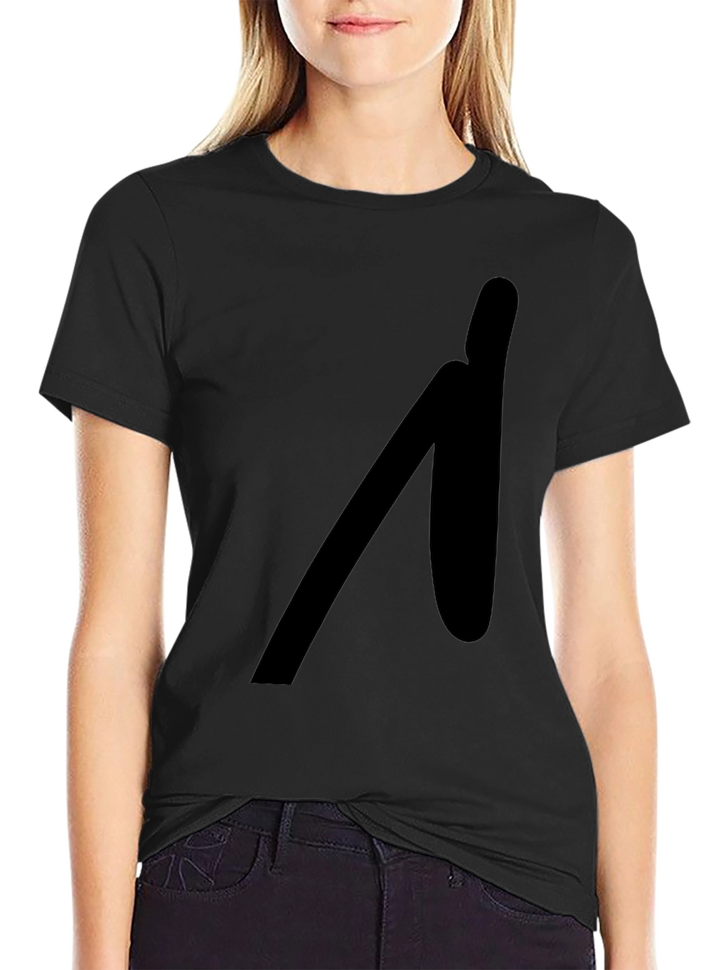 Black T-Shirt with Abstract Graphic