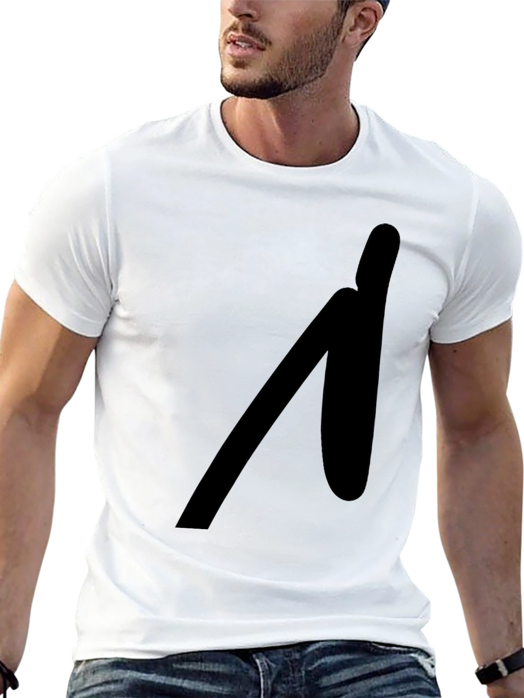 Black T-Shirt with Abstract Graphic