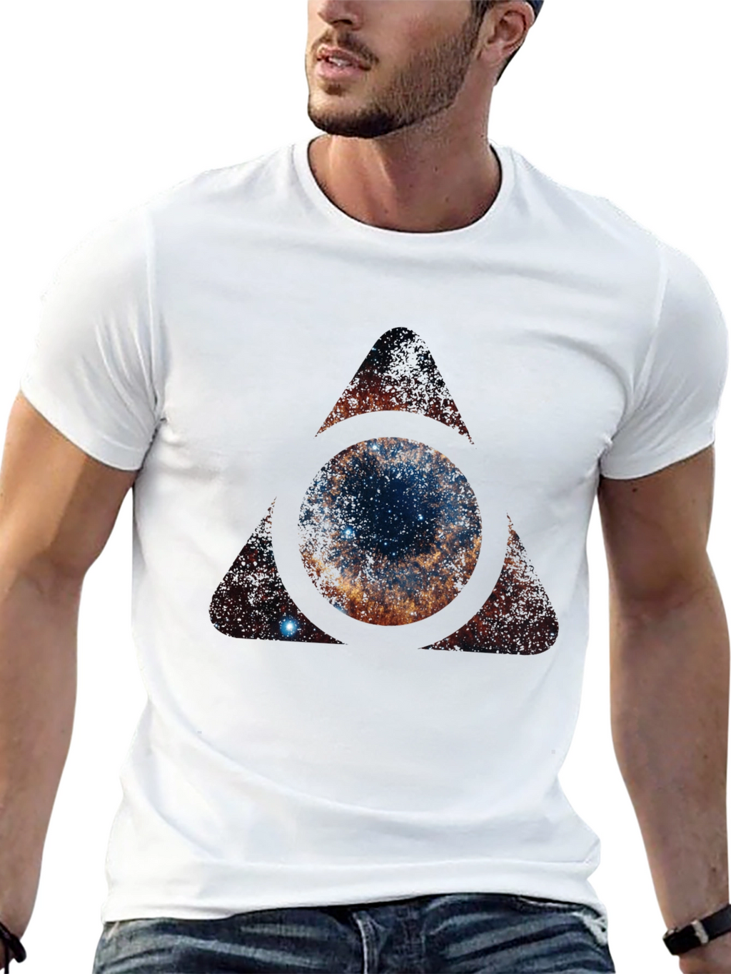 Cosmic Eye T-Shirt - Galaxy Triangle Design
