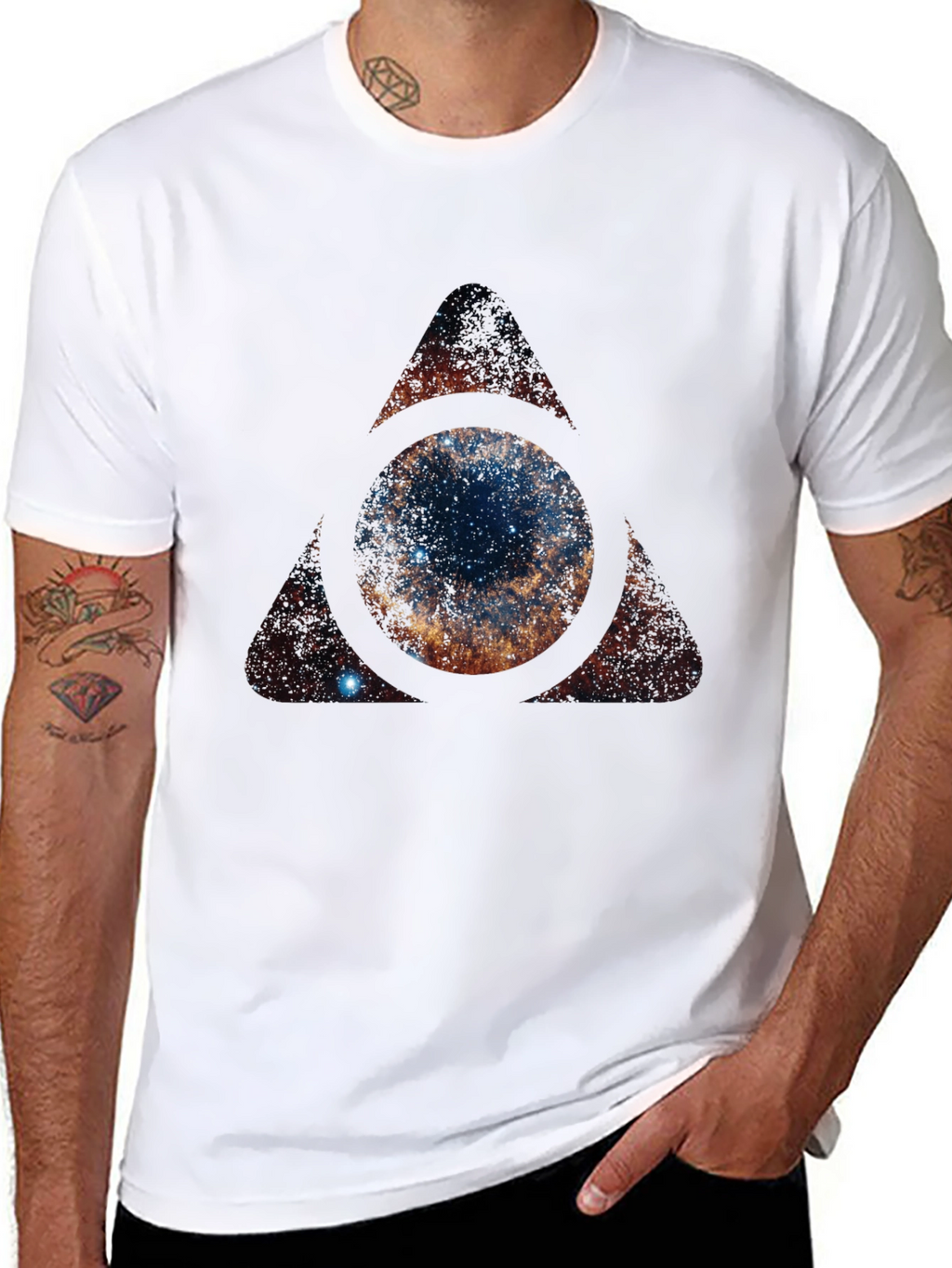 Cosmic Eye T-Shirt - Galaxy Triangle Design