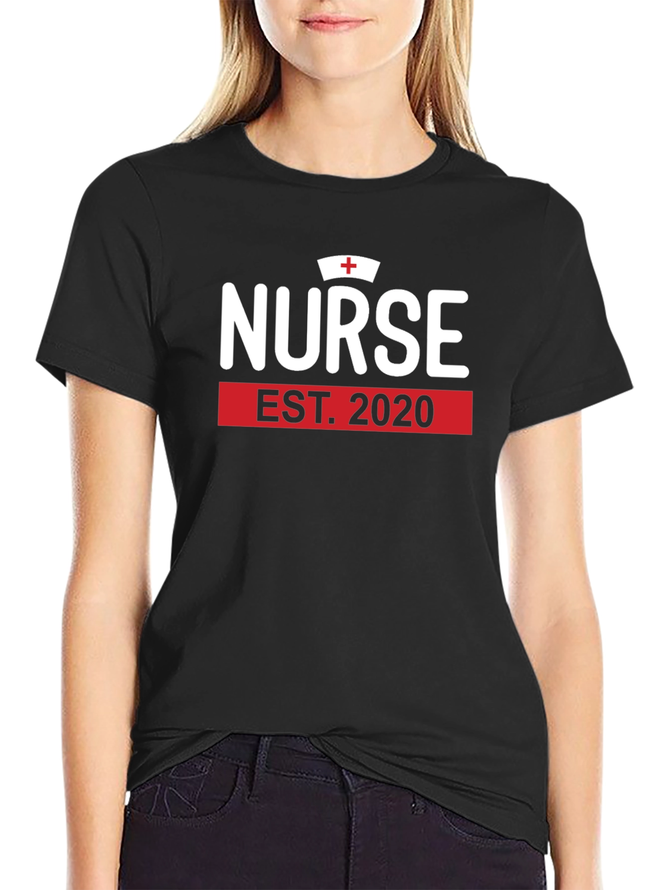 Nurse Est. 2020 Black Graphic T-Shirt