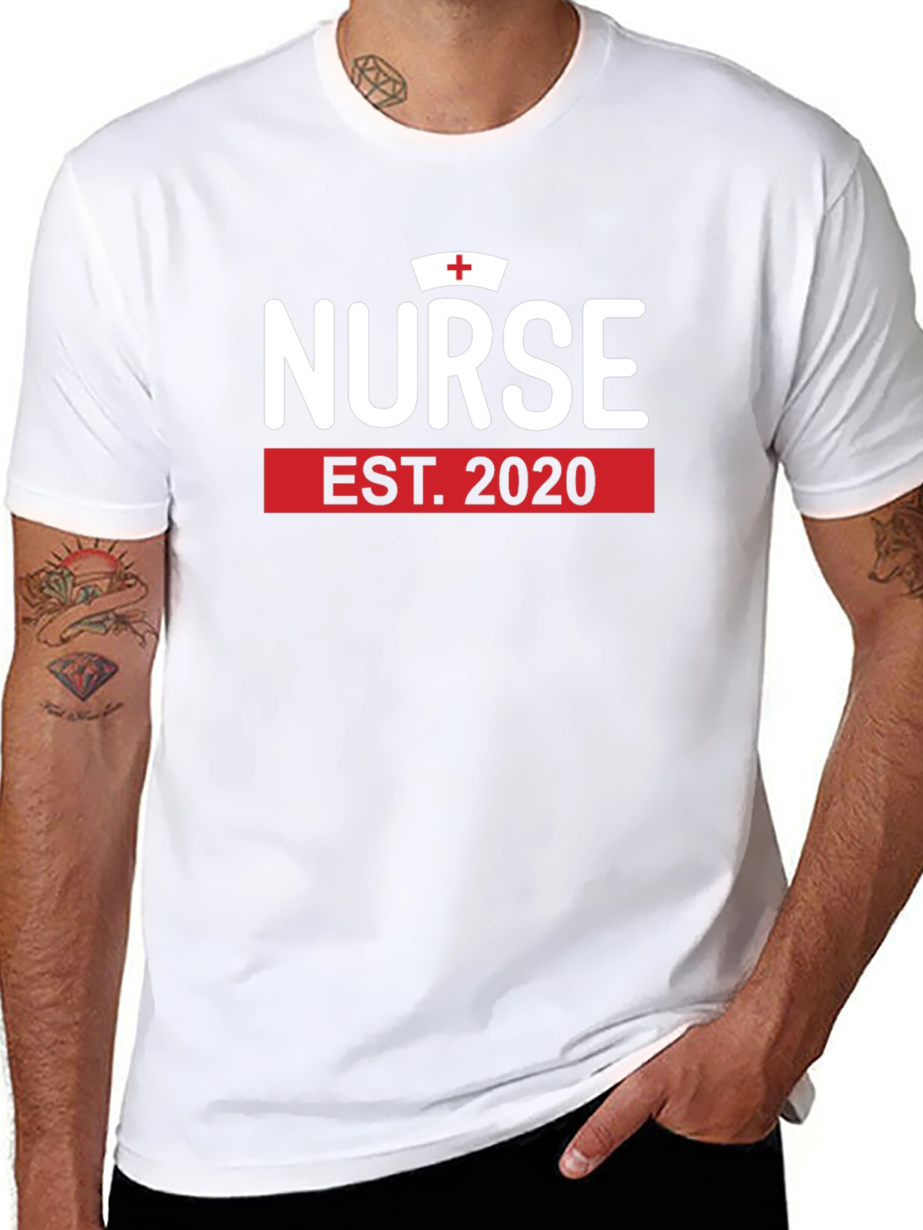 Nurse Est. 2020 Black Graphic T-Shirt
