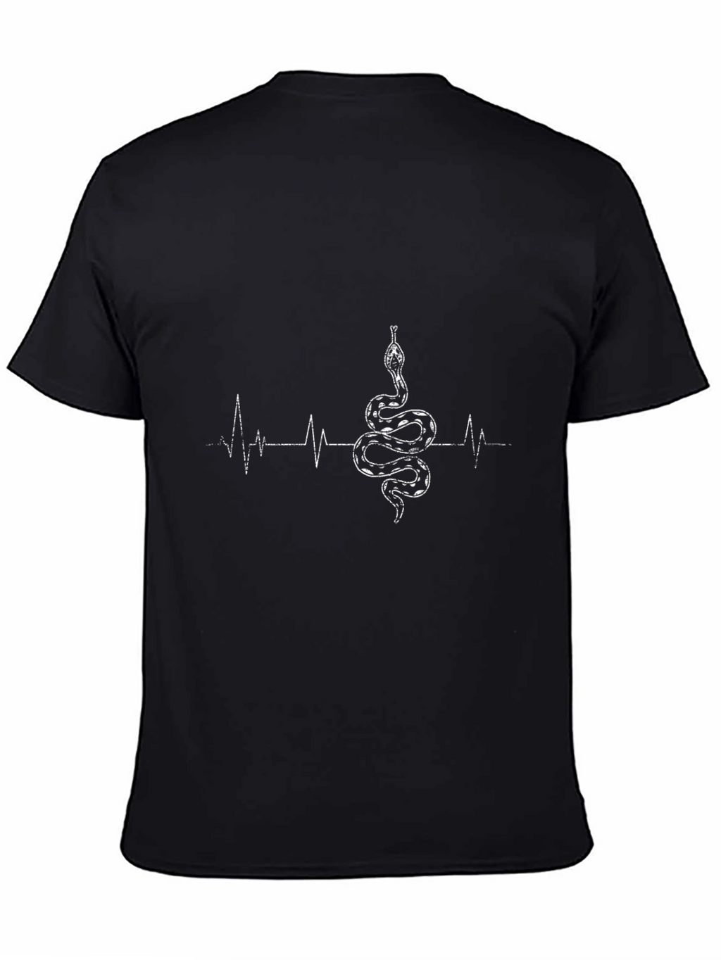 Snake Heartbeat Graphic Tee - Stylish Black T-Shirt