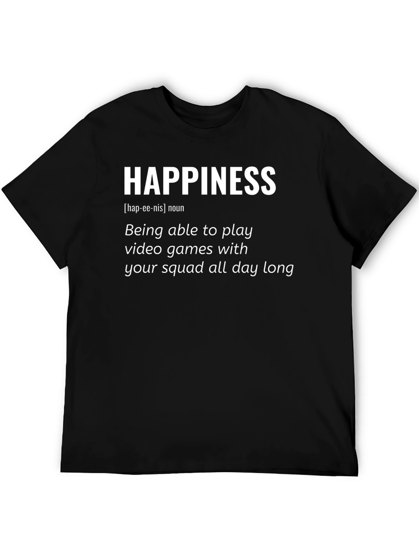 Happiness Video Gamer Black T-Shirt
