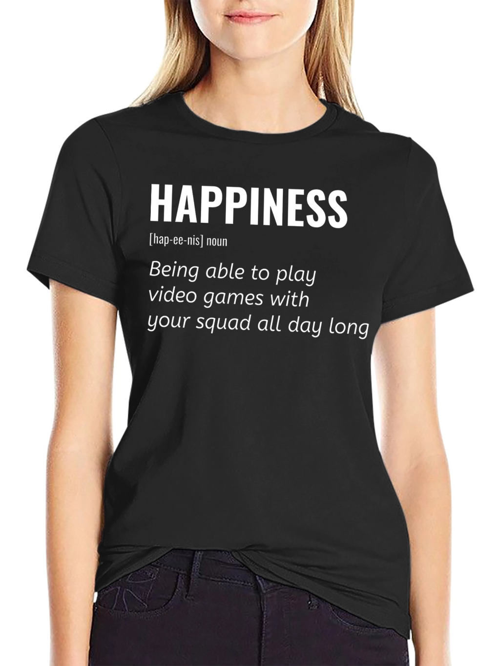 Happiness Video Gamer Black T-Shirt